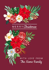 From the Family Floral Personalised Christmas Card