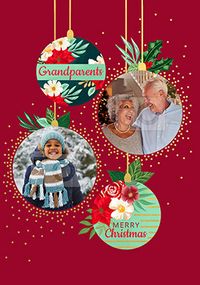 Grandparents Christmas Bauble Photo Card