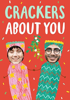 Crackers About You Funny Photo Christmas Card