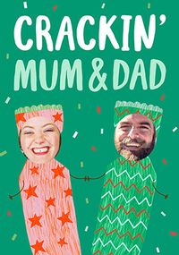 Crackin' Mum & Dad Funny Christmas Photo Card