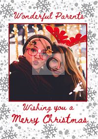 Wonderful Parents Merry Christmas Photo Card