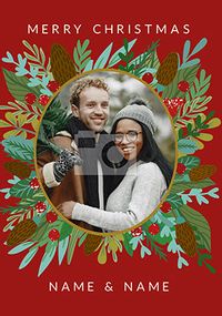 Merry Christmas couple personalised Photo card