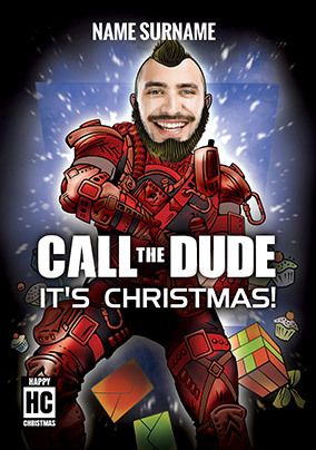 Call the Dude it's Christmas Spoof Photo Card
