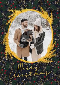 Merry Christmas Wreath Photo Card