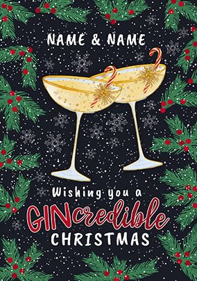 Gincredible Personalised Christmas card