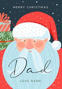 Merry Christmas Dad Santa Personalised Card