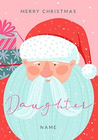 Merry Christmas Daughter Santa Personalised Card