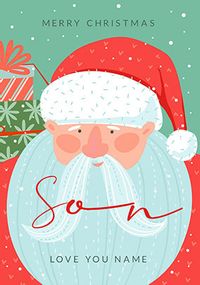 Merry Christmas Son Santa Personalised Card