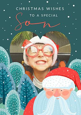 Christmas Wishes Son Santa Photo Card