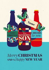Wonderful Son Christmas Beers Personalised Card