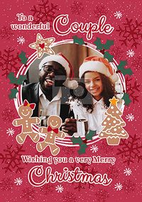 Merry Christmas Couple Gingerbread Photo Card