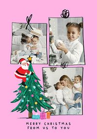 From us To You Cute Santa Christmas Photo Card