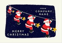 Santa Zipline Christmas Personalised card