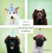 Tap to view Doggy personalised Birthday card - Barking Mad