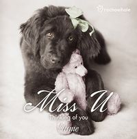 Cute Dog personalised Missing You card