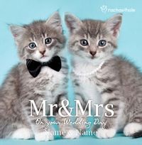Kitten Couple personalised Wedding Mr & Mrs card