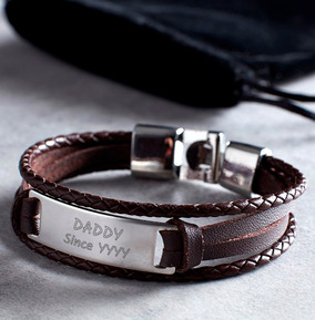 Daddy Since Personalised Mens Bracelet