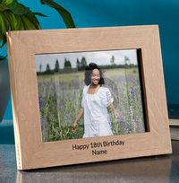 Tap to view 18th Birthday Personalised Wooden Photo Frame - Landscape