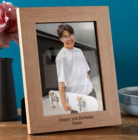 21st Birthday Personalised Wooden Photo Frame - Portrait