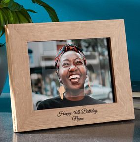 30th Birthday Personalised Wooden Photo Frame - Landscape