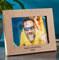 50th Birthday Personalised Wooden Photo Frame - Landscape