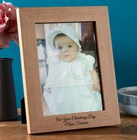 Tap to view Christening Personalised Wooden Photo Frame - Portrait