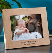 Father's Day Personalised Wooden Photo Frame - Landscape