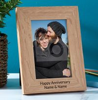 Anniversary Personalised Wooden Photo Frame - Portrait