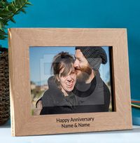 Anniversary Personalised Wooden Photo Frame - Landscape