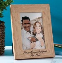 Tap to view Valentines Personalised Wooden Photo Frame - Portrait