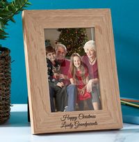 Tap to view Happy Christmas Lovely Grandparents Personalised Wooden Photo Frame - Portrait
