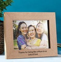 Tap to view Like A Mum To Me Personalised Wooden Photo Frame - Landscape