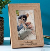 Tap to view Our Family Personalised Wooden Photo Frame - Portrait