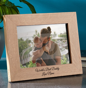 Worlds Best Daddy Personalised Wooden Photo Frame - Landscape