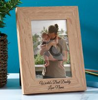 Tap to view World's Best Daddy Personalised Wooden Photo Frame - Portrait