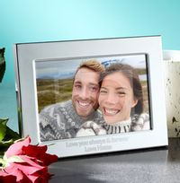 Tap to view Valentines Personalised Metal Photo Frame -Landscape