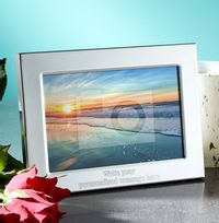 Tap to view Any Text Personalised Metal Photo Frame - Landscape - 2 Lines