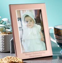 Tap to view Christening Personalised Metal Photo Frame - Portrait