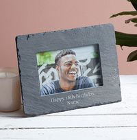 Tap to view 18th Birthday Personalised Slate Photo Frame - Landscape