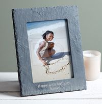 Tap to view 40th Birthday Personalised Slate Photo Frame -Portrait