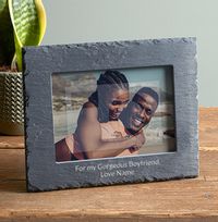 Tap to view Valentines Personalised Slate Photo Frame - Landscape