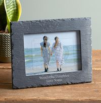 Wonderful Daughter Personalised Slate Photo Frame - Landscape