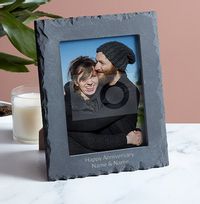 Tap to view Anniversary Personalised Slate Photo Frame - Portrait