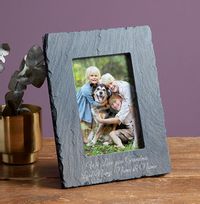 We Love You Grandma Personalised Slate Photo Frame - Portrait