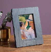 Happy Father's Day Grandad Personalised Slate  Photo Frame - Portrait