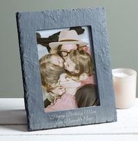 Happy Birthday Mum Personalised Slate Frame - Portrait
