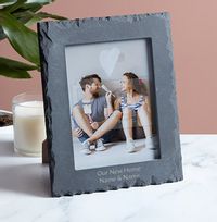 Tap to view New Home Personalised Slate Photo Frame - Portrait
