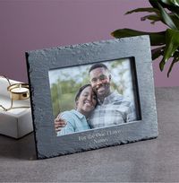 Tap to view Romantic Personalised Slate Photo Frame - Landscape