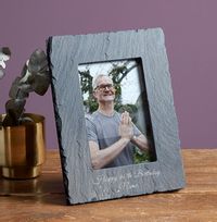 60th Birthday Personalised Slate Photo Frame - Portrait
