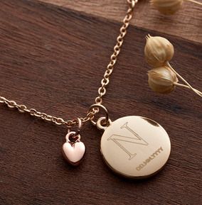 Initial & Date Heart Charm Bracelet - Personalised